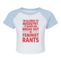 Ae,i'm Allergic To Misogyny Funny Feminist Raglan Crop Top | Artistshot