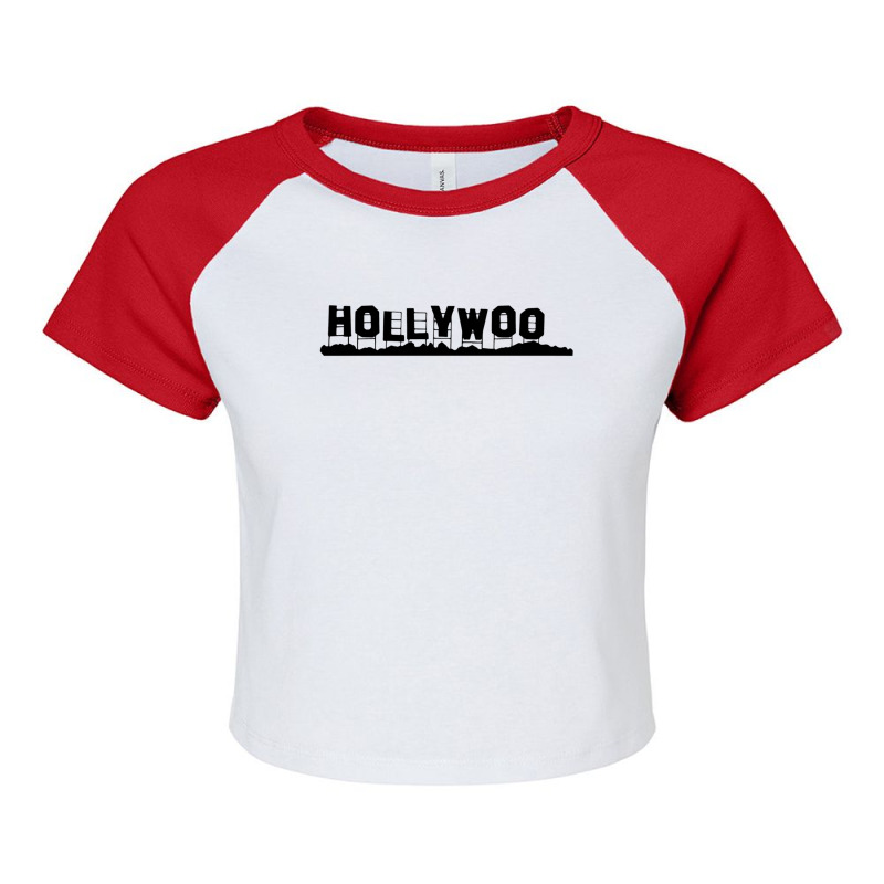 Bojack Horseman Dark Hollywoo Sign Gift Raglan Crop Top by ClintonSoto | Artistshot