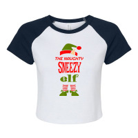 Naughty Sneezy Elf Christmas Novelty Sarcastic Funny Raglan Crop Top | Artistshot