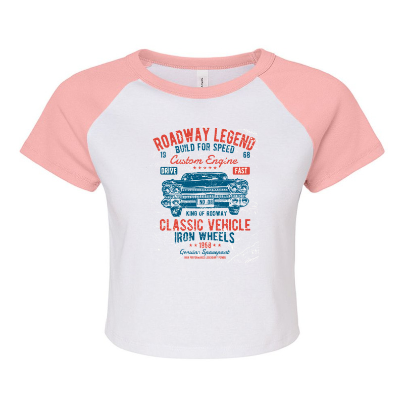 Roadway Legend - Classic Vehicle Raglan Crop Top by BrettHaralson | Artistshot