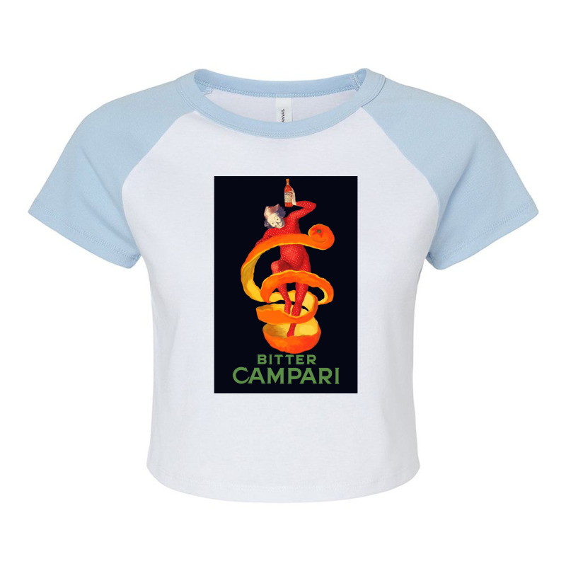 Vintage Bitter Campari Leonetto Cappiello Bitter Campari French Liquor Raglan Crop Top by cm-arts | Artistshot