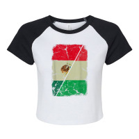 Italian And Mexican Flag Together Mixed Family Roots Raglan Crop Top | Artistshot