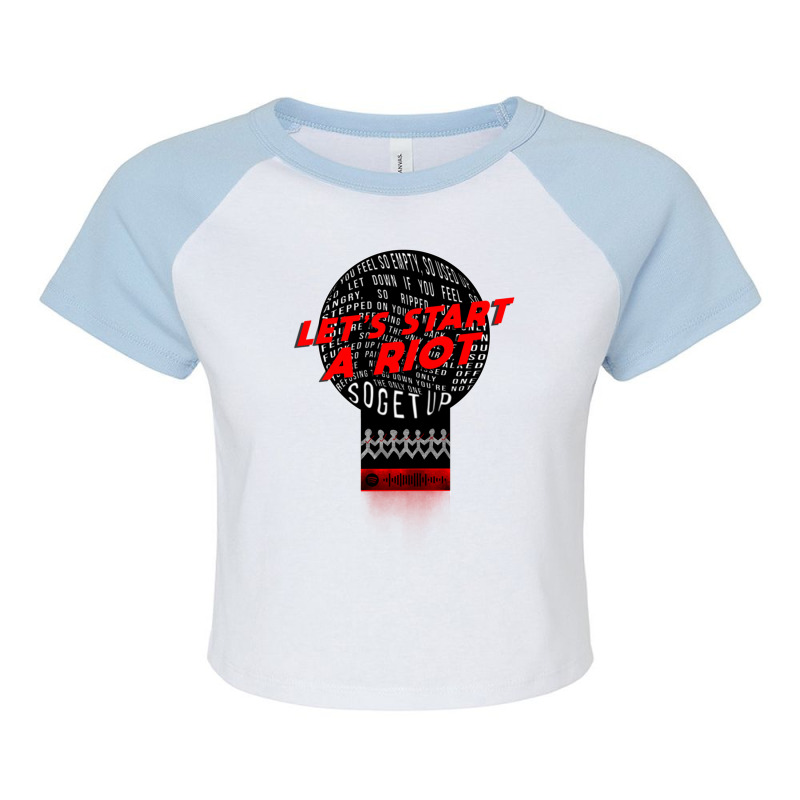 Let_s Start A Riot! Remastered Raglan Crop Top | Artistshot