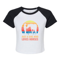 Just A Girl Who Loves Horses Western Horse Riding Rider Raglan Crop Top | Artistshot