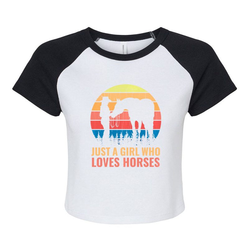 Just A Girl Who Loves Horses Western Horse Riding Rider Raglan Crop Top by huynhhuutrunghpa | Artistshot