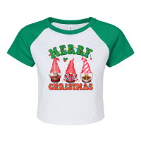 Cute Gnomes Merry Christmas Light Family Gnome Xmas Matching T Shirt Raglan Crop Top | Artistshot