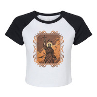 St Francis Of Assisi Art Patron Saint Of Animals Catholic Premium T Sh Raglan Crop Top | Artistshot