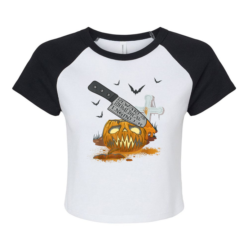 Biomedical Engineer Funny Halloween Party T Shirt Raglan Crop Top by cm-arts | Artistshot