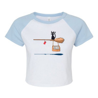 Studio Delivery Service Jiji Black Cat Anime 1 T Shirt Raglan Crop Top | Artistshot