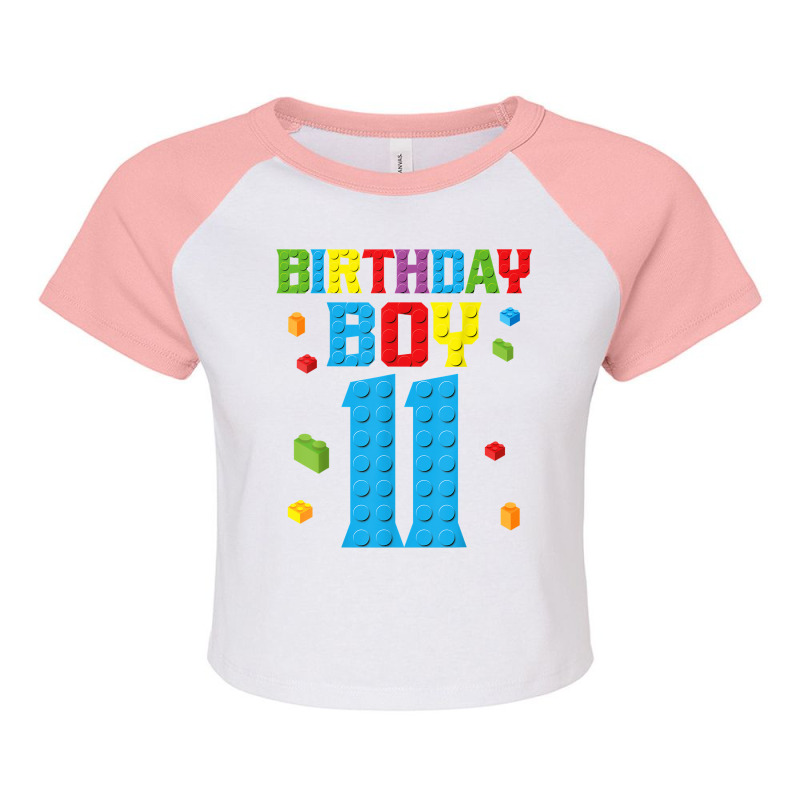 Master Builder 11th Birthday Boy 11 Year Building Bricks T Shirt Raglan Crop Top by cm-arts | Artistshot