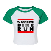 Swim Bike Run Triathlon Raglan Crop Top | Artistshot