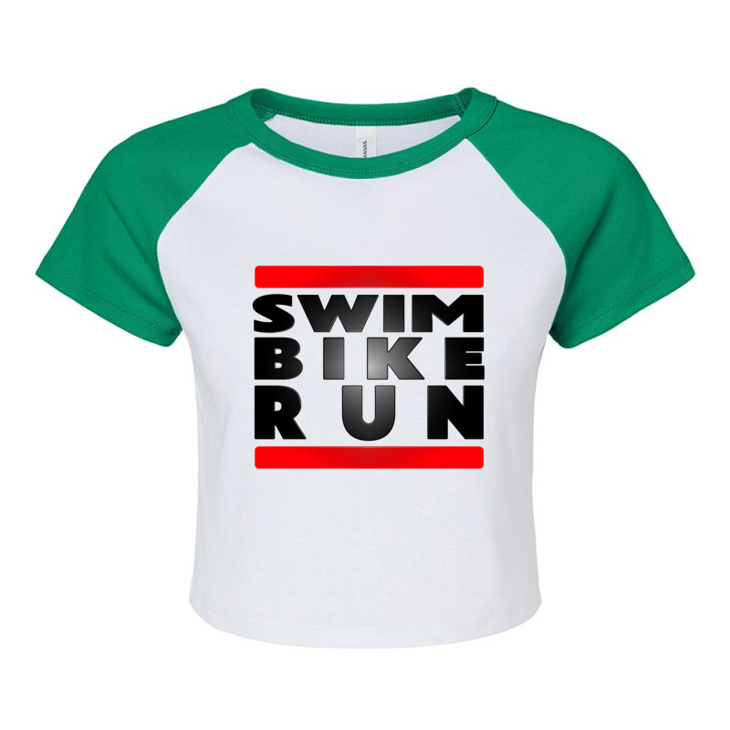 Swim Bike Run Triathlon Raglan Crop Top by YAMARIMULERO | Artistshot