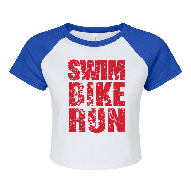 Swim Bike Run, Triathlon Raglan Crop Top by KENNETHPCLING | Artistshot