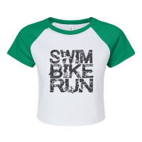 Triathlon   Swim Bike Run Triathlete Raglan Crop Top | Artistshot