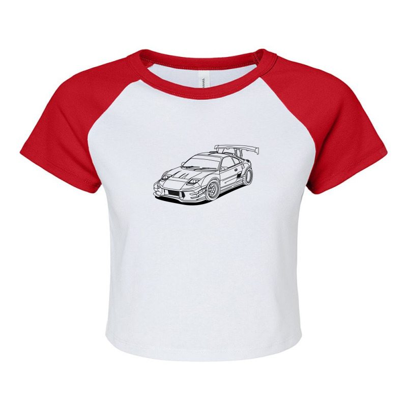 Jdm Car Outlines Raglan Crop Top by ThomasAndruska | Artistshot