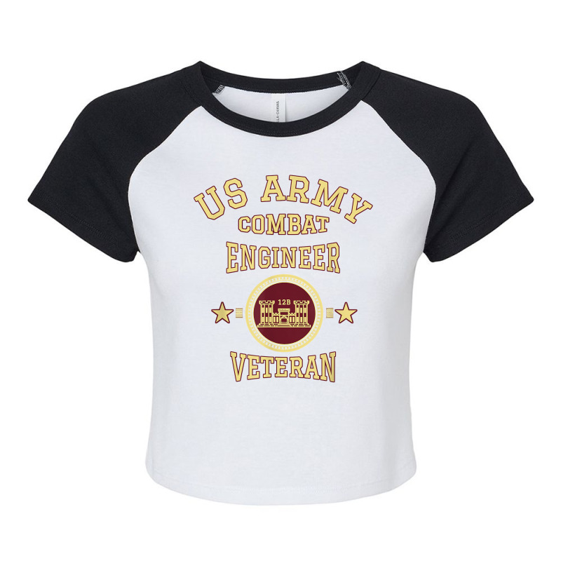 Army Combat Engineer Veteran Essayons Military Vintage Gift Raglan Crop Top by RomanMikolyants | Artistshot