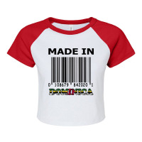 Fake Bar Code Made In Dominica Design. Raglan Crop Top | Artistshot