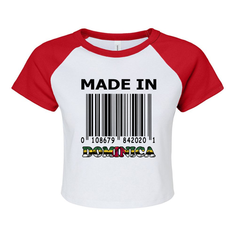 Fake Bar Code Made In Dominica Design. Raglan Crop Top by fenderbendable | Artistshot