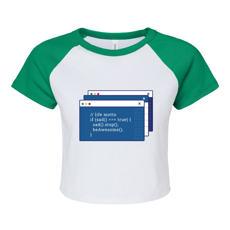 Funny Programming Coding Programmer Gift-yucub Raglan Crop Top by fenderbendable | Artistshot