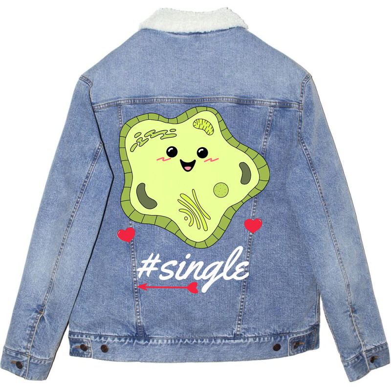 Funny Science Biology Pun Single Cell Valentines D Unisex Sherpa-lined Denim Jacket | Artistshot