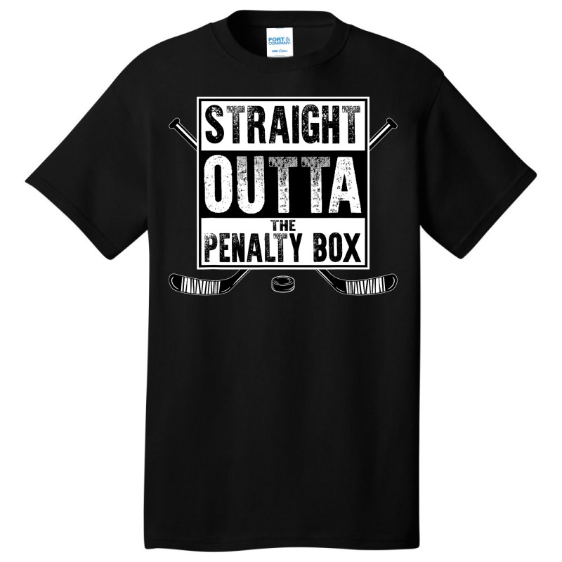 Ice Hockey Player Gift Straight Outta The Penalty Box Shirt Basic T-shirt by trokeryth | Artistshot