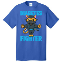 Type 1 Diabetes Awareness Funny Diabetes Fighter Ninja Cat Basic T-shirt | Artistshot