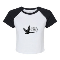 Illustration Of A Goose Muttering Am I Lost Raglan Crop Top | Artistshot