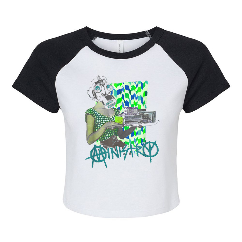 Ministry – Moral Hygiene Gas Mask T Shirt Raglan Crop Top by vacheu | Artistshot