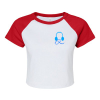 Blue Headphones With Love Raglan Crop Top | Artistshot