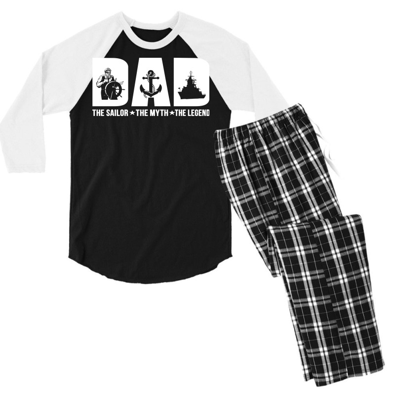 Dad The Sailor The Myth The Legend Men's 3/4 Sleeve Pajama Set | Artistshot