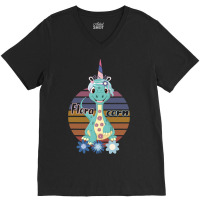 Floracorn Cute Flower Dinosaur V-neck Tee | Artistshot