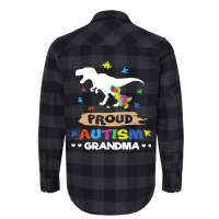 Autism Awareness Proud Grandma Dinosaur Flannel Shirt | Artistshot