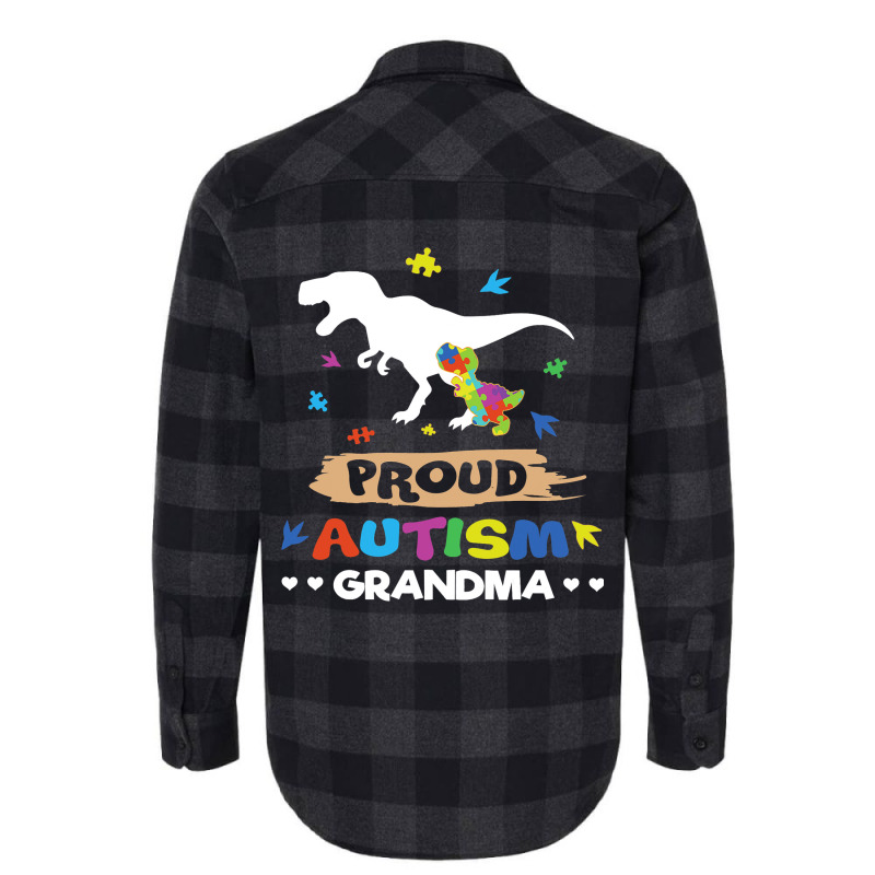 Autism Awareness Proud Grandma Dinosaur Flannel Shirt | Artistshot