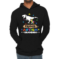 Autism Awareness Proud Grandma Dinosaur Lightweight Hoodie | Artistshot