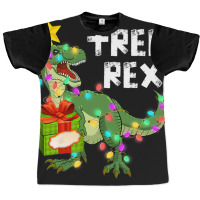 Christmas Dinosaur Kids Boys Men Christmas Lights  Graphic T-shirt | Artistshot