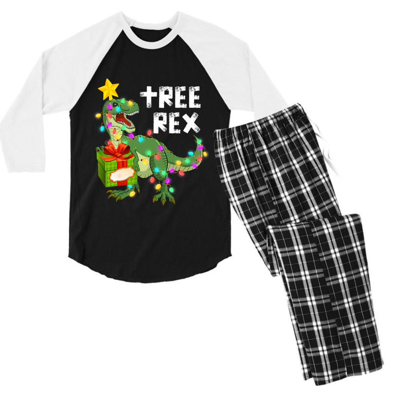 Christmas Dinosaur Kids Boys Men Christmas Lights  Men's 3/4 Sleeve Pajama Set | Artistshot