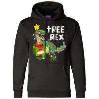 Christmas Dinosaur Kids Boys Men Christmas Lights  Champion Hoodie | Artistshot