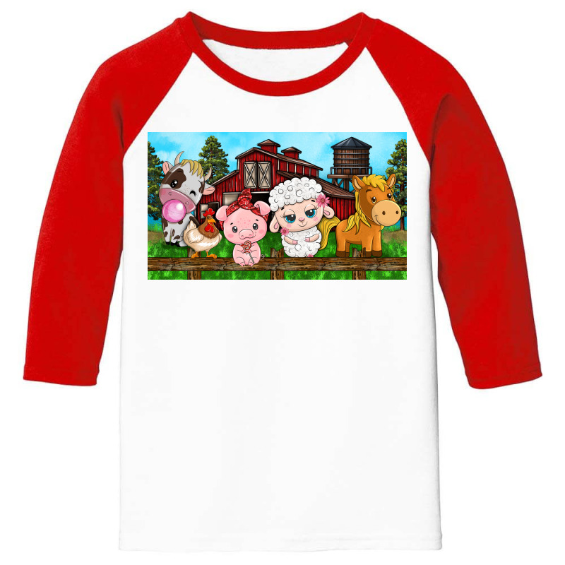 Cute Farm Animals Youth 3/4 Sleeve by TumblerDesignByShophia | Artistshot