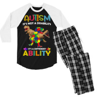 Autism It’s Not A Disability Dinosaur Autism Awa Men's 3/4 Sleeve Pajama Set | Artistshot