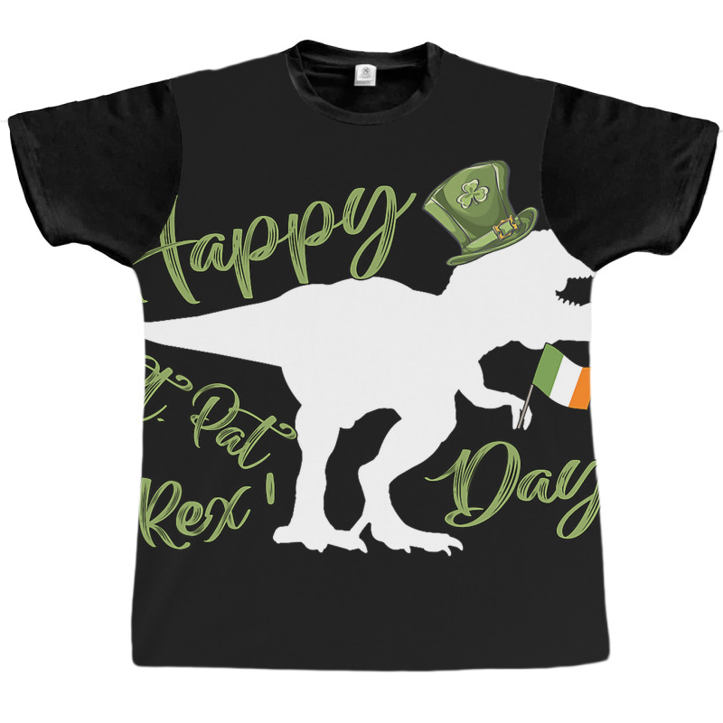 Dinosaur St Patricks Day Shamrock Leprechaun Costu Graphic T-shirt | Artistshot