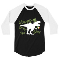 Dinosaur St Patricks Day Shamrock Leprechaun Costu 3/4 Sleeve Shirt | Artistshot