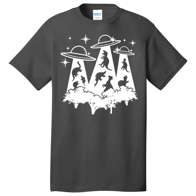 Dinosaur Alien Abduction Ufo T Rex Basic T-shirt | Artistshot