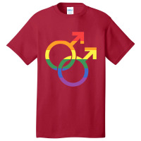 Linked Mars Symbol Gay Pride Basic T-shirt | Artistshot