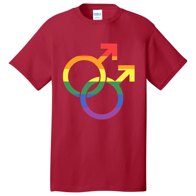 Linked Mars Symbol Gay Pride Basic T-shirt by GrahamWalsh | Artistshot