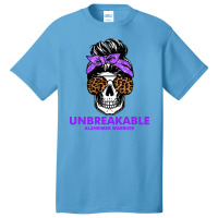 Alzheimers Unbreakable Alzheimer Warrior Skull Halloweenfor Woman 22 A Basic T-shirt | Artistshot