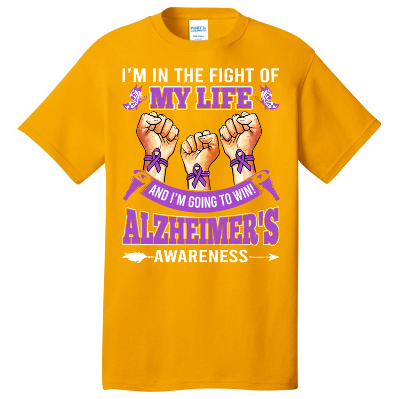 Alzheimers Awareness In The Fight T  Shirt Alzheimer's Awareness In Th Basic T-shirt by musselrhinoceros | Artistshot