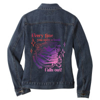 Every Time You Open A Book Some Magic Falls Out Bo Ladies Denim Jacket | Artistshot