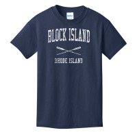 Block Island Rhode Island Ri Vintage Nautical Sports Design Basic Youth T-shirt | Artistshot