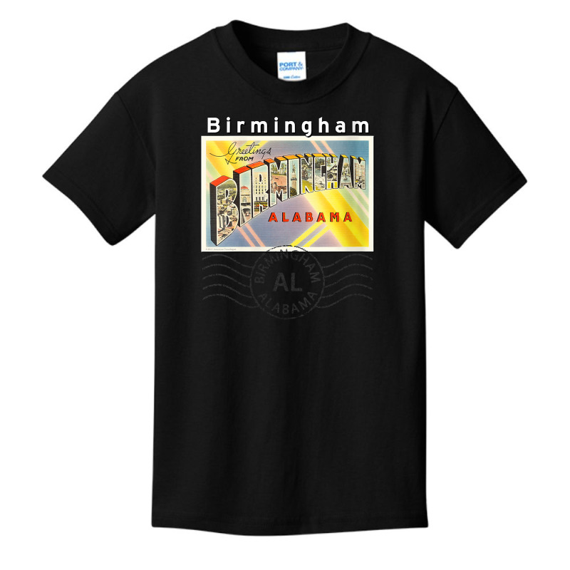 Womens Birmingham Alabama Al Large Letter Postcard Postmarked V Neck T Basic Youth T-shirt by survisgn | Artistshot