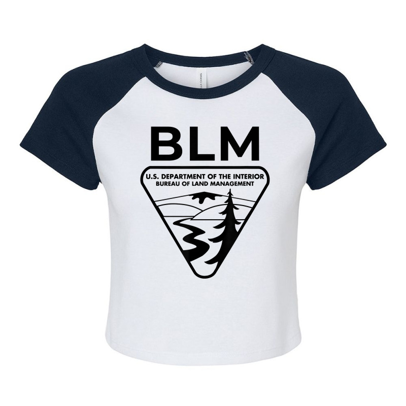 The Original Blm    Bureau Of Land Management (black) T Shirt Raglan Crop Top by cm-arts | Artistshot